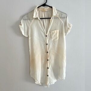 Anthropologie Hei Hei tie dye sheer short sleeve shirt size XS